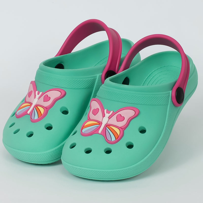 Babuche Infantil Menina Luna Baby Borboleta Verde Água