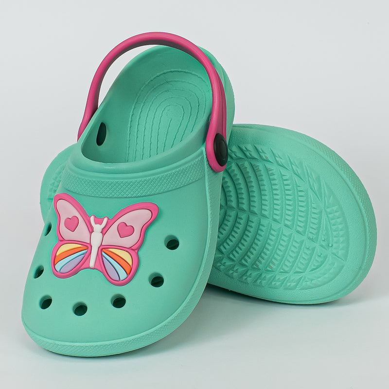 Babuche Infantil Menina Luna Baby Borboleta Verde Água