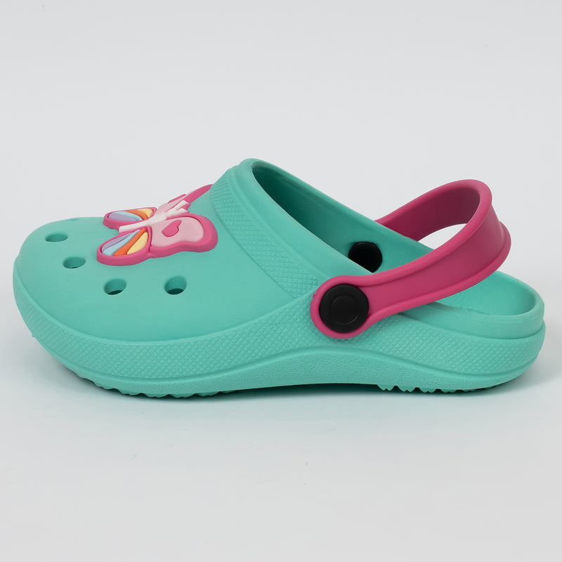 Babuche Infantil Menina Luna Baby Borboleta Verde Água