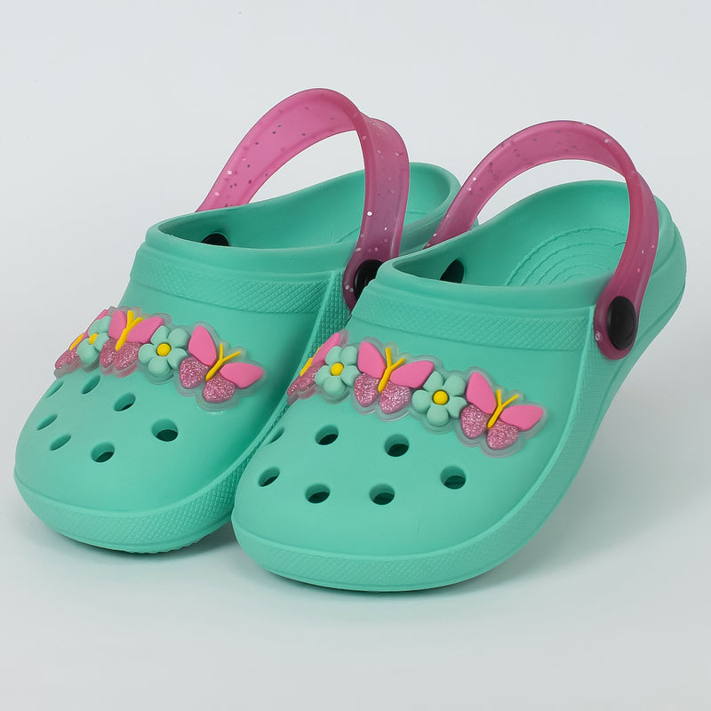 Babuche Infantil Menina Luna Baby Floral Verde Água