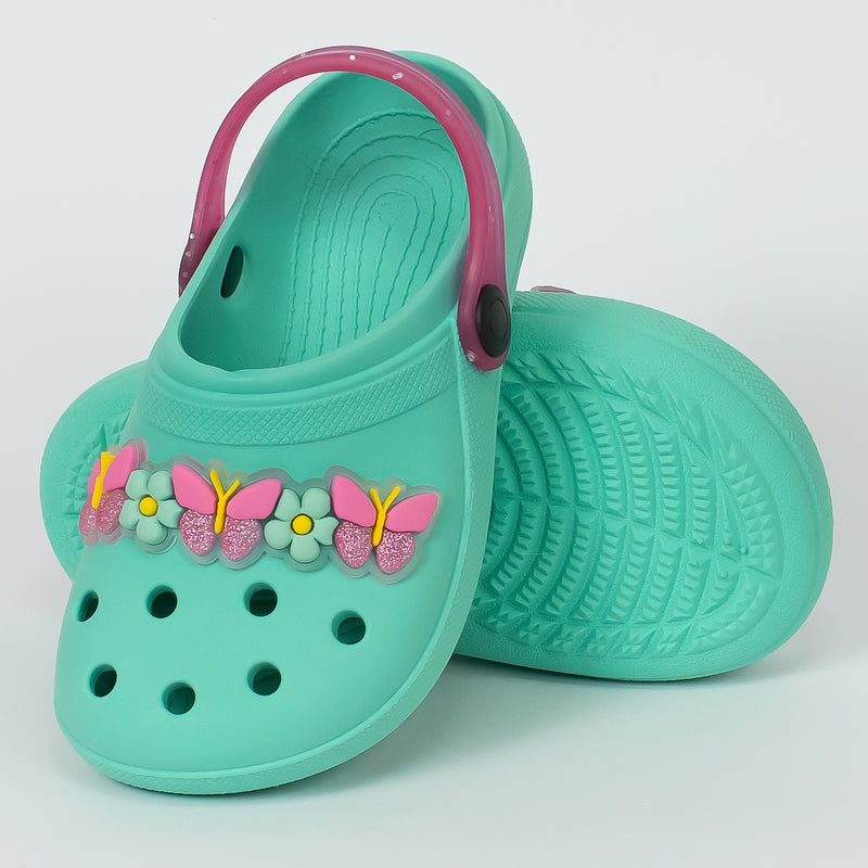 Babuche Infantil Menina Luna Baby Floral Verde Água