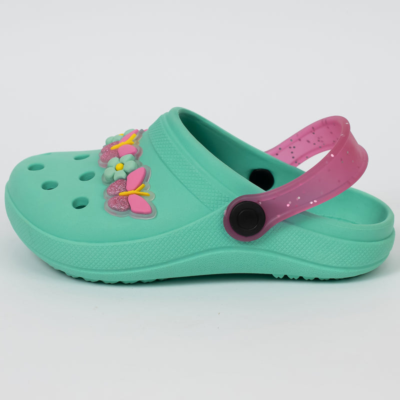 Babuche Infantil Menina Luna Baby Floral Verde Água