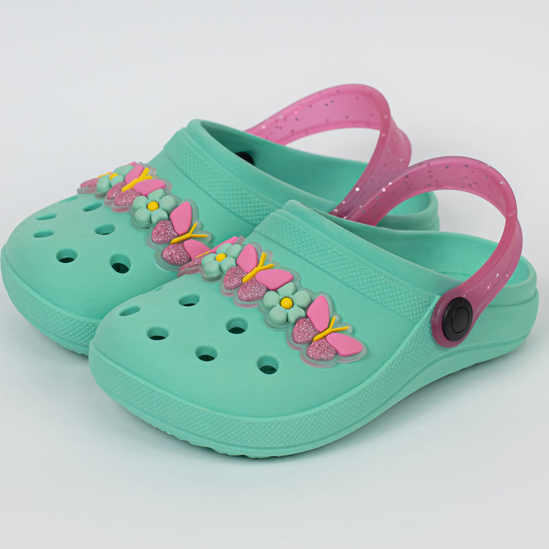 Babuche Infantil Menina Luna Baby Floral Verde Água