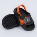 Chinelo Nuvem Dino Infantil Preto e Laranja com Alça Anatômica