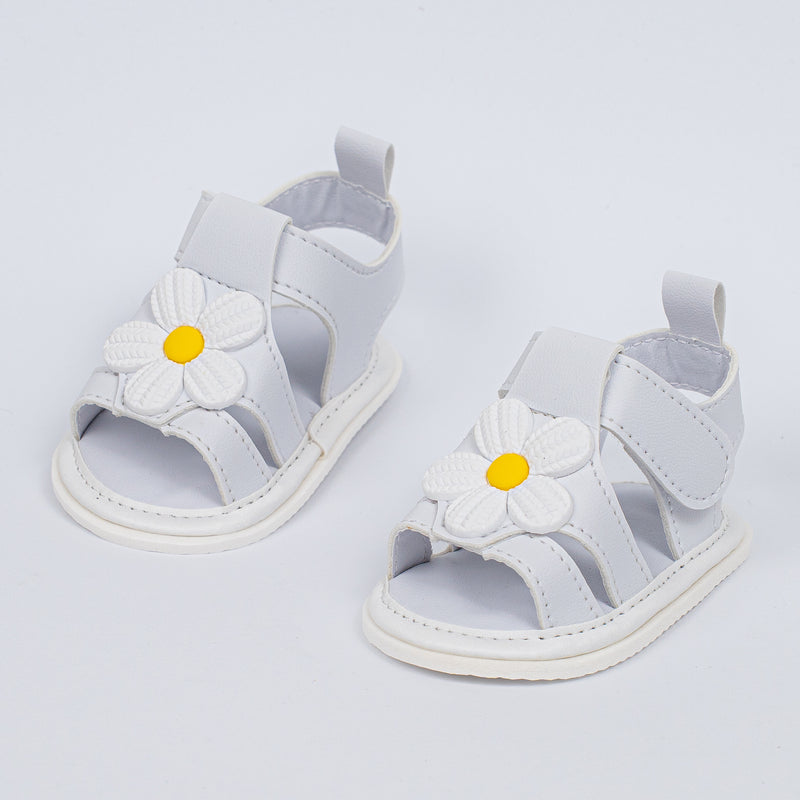 Sandália Infantil Floral Luna Baby Menina Branca