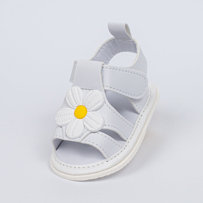 Sandália Infantil Floral Luna Baby Menina Branca