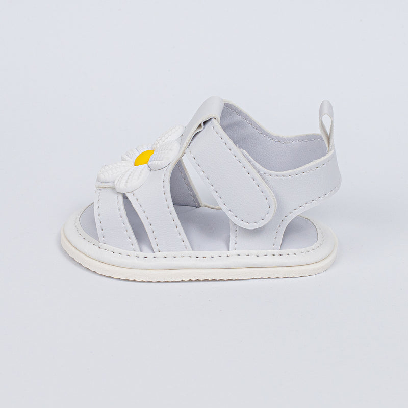 Sandália Infantil Floral Luna Baby Menina Branca