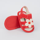 Sandália Infantil Floral Ellen Baby Menina Vermelha e Branca