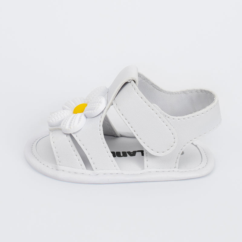 Sandália Infantil Floral Jade Baby Menina Branco