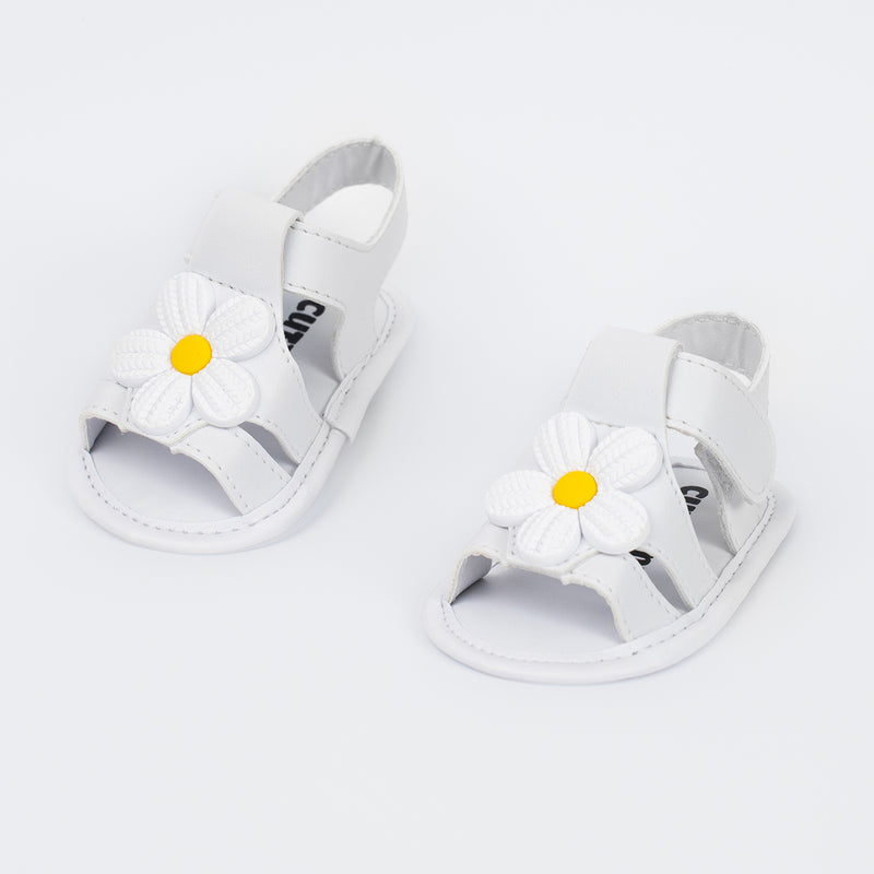 Sandália Infantil Floral Jade Baby Menina Branco
