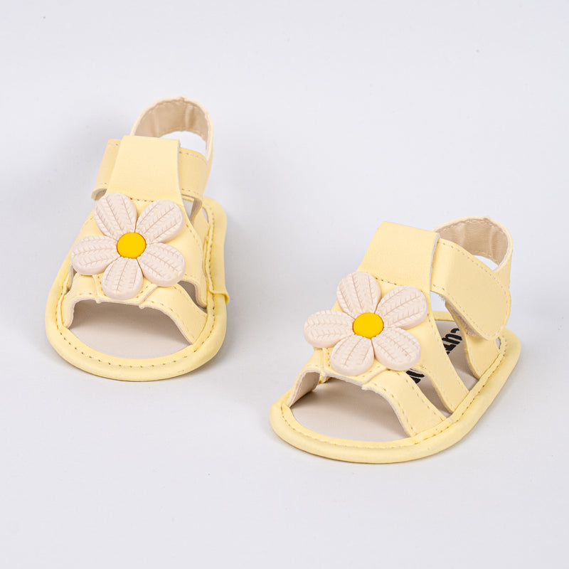 Sandália Infantil Floral Ellie Baby Menina Amarelo