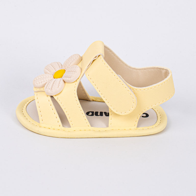 Sandália Infantil Floral Ellie Baby Menina Amarelo