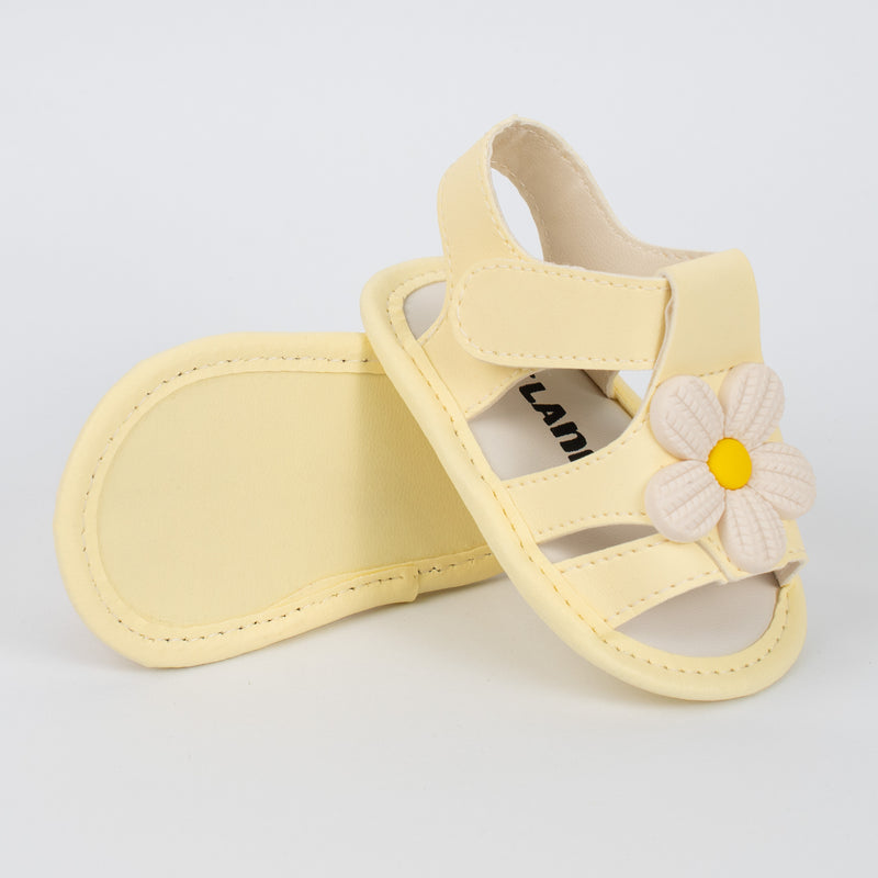 Sandália Infantil Floral Ellie Baby Menina Amarelo