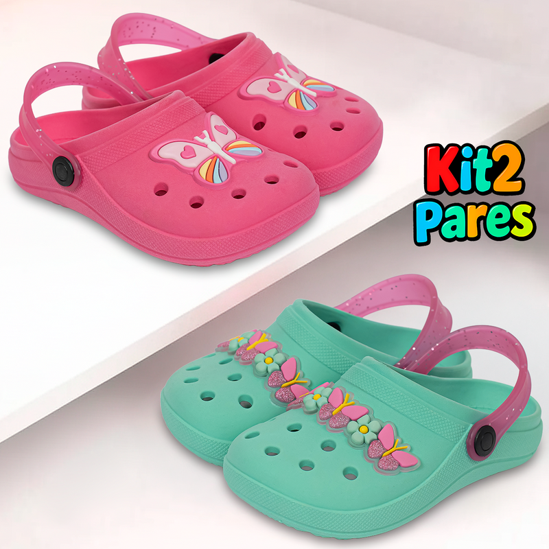 Kit 2 Pares de Calçados Infantis Femininos | Babuches e Sandálias Cuteland Baby