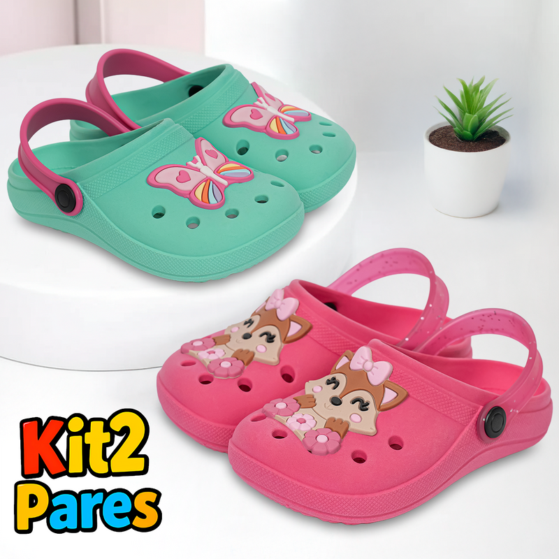 Kit 2 Pares de Calçados Infantis Menina | Babuches e Sandálias Cuteland Baby