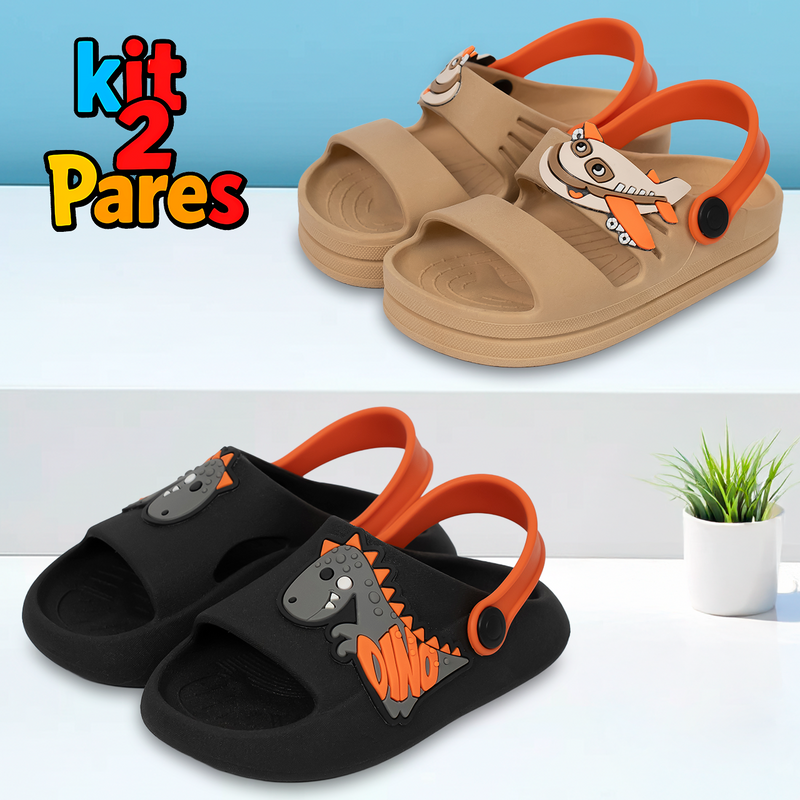 Kit 2 Pares de Calçados Infantis Menino Sandálias e Babuches Cuteland Baby