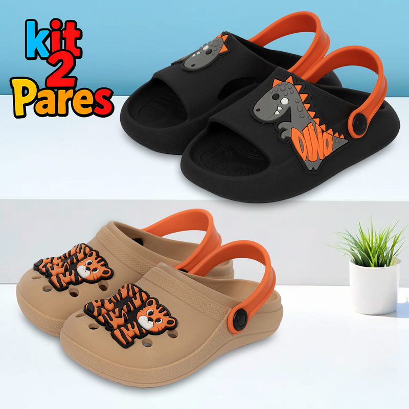 Kit 2 Pares de Calçados Infantis Menino Sandálias e Babuches Cuteland Baby