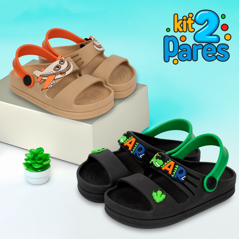 Kit 2 Pares de Calçados Infantis Menino Sandálias e Babuches Cuteland Baby