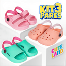 Kit 3 Pares de Sandálias e Babuches Infantis Femininos Cuteland Baby
