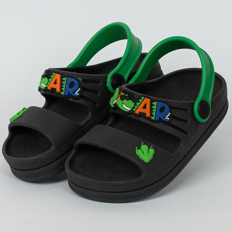 Papete Infantil Menino Dino Baby Preta e Verde