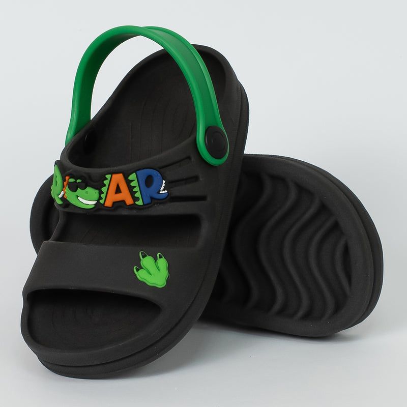 Papete Infantil Menino Dino Baby Preta e Verde