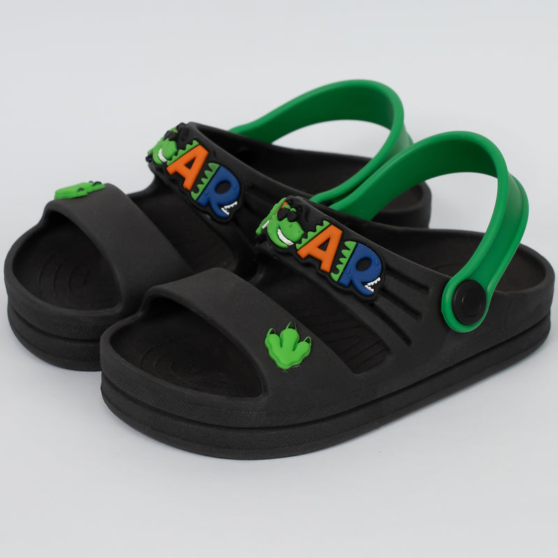 Papete Infantil Menino Dino Baby Preta e Verde