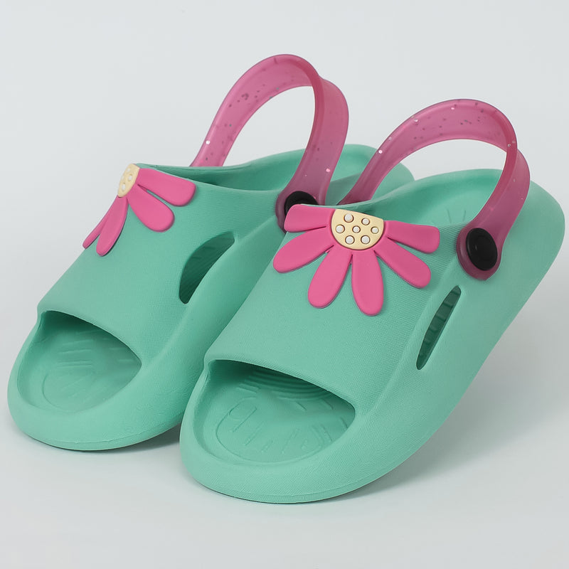 Chinelo nuvem Infantil Florzinha Turquesa