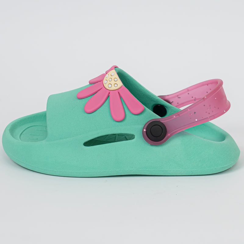 Chinelo nuvem Infantil Florzinha Turquesa