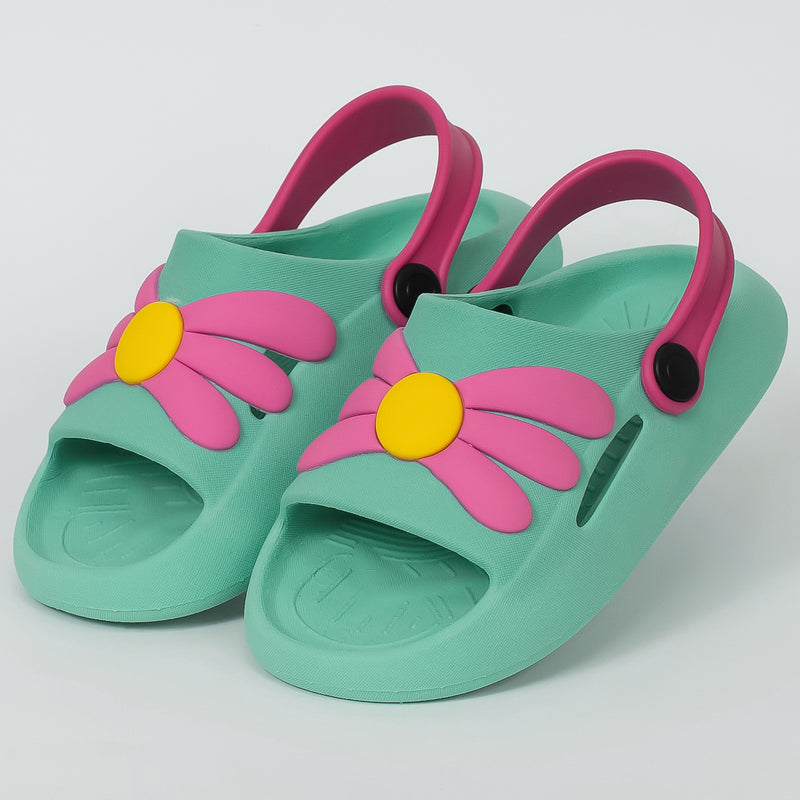 Chinelo Nuvem Infantil Florzinha Ellen baby Turquesa