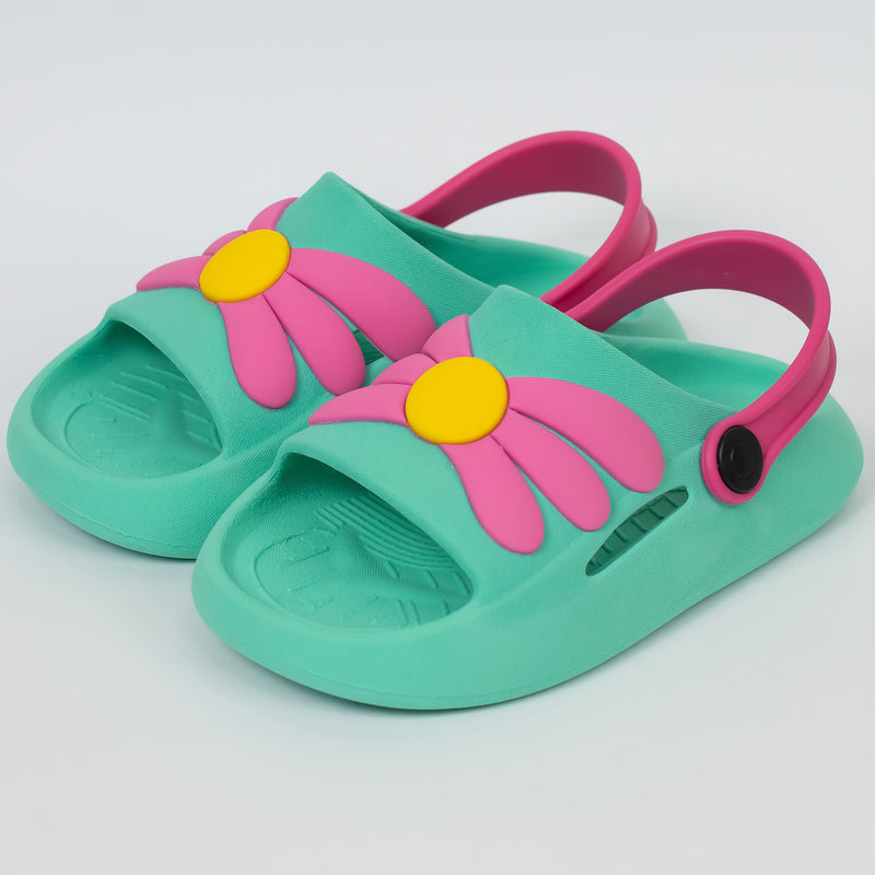 Chinelo Nuvem Infantil Florzinha Ellen baby Turquesa