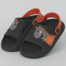 Chinelo Nuvem Dino Infantil Preto e Laranja com Alça Anatômica